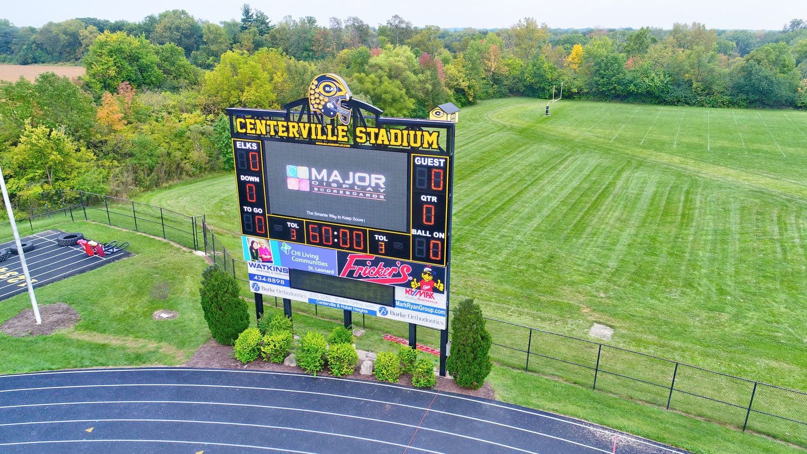 Centerville Stadium: Stadium-scale video board anchoring Friday nights.